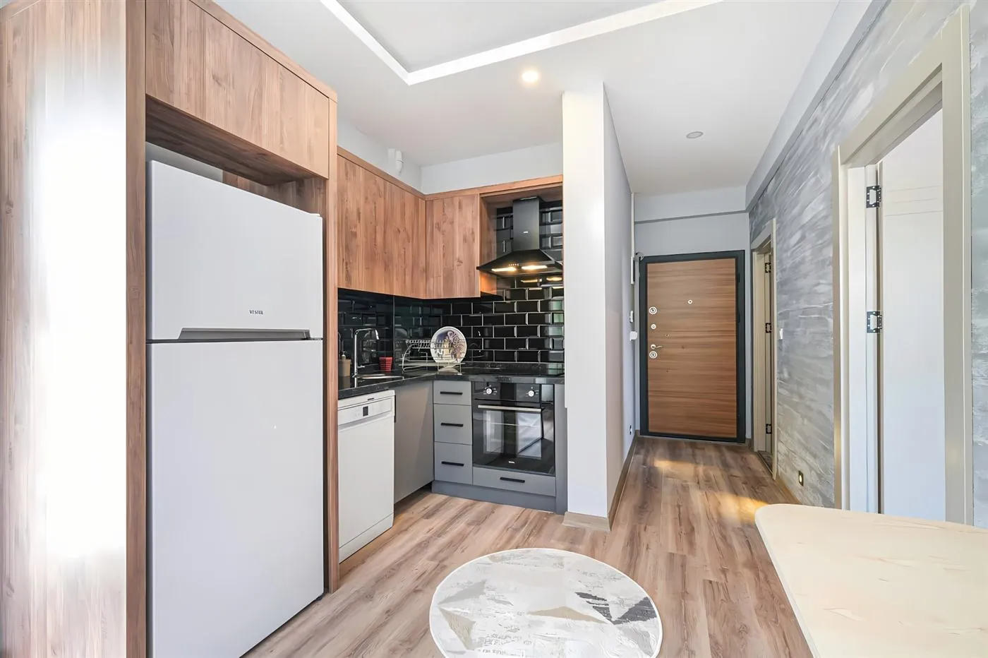 Open plan kitchen and living area - Palmiye Home apartment